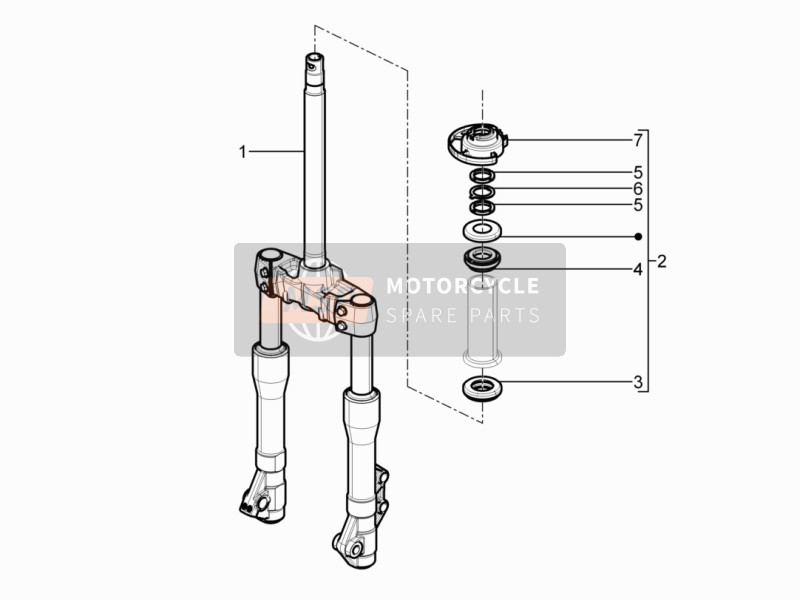 58584R, Front Fork Assembly, Piaggio, 0