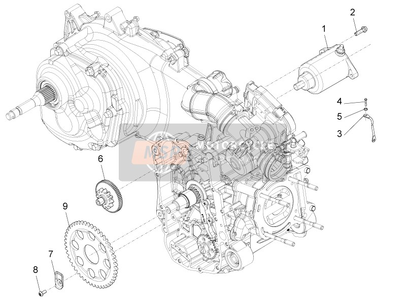 Piaggio Beverly 350 4T ST ie ABS E4 (EU) 2017 Inicio - Arrancador eléctrico para un 2017 Piaggio Beverly 350 4T ST ie ABS E4 (EU)