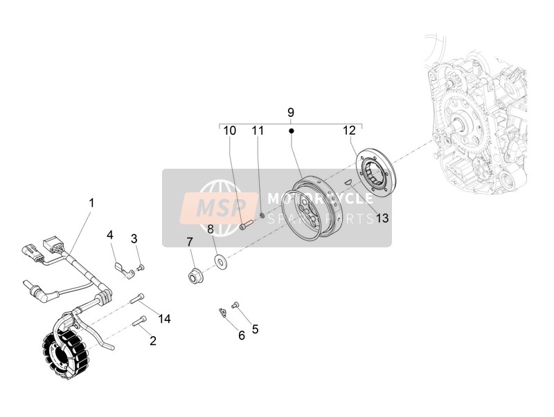 B0152015, Complete Rotor (Kokusan), Piaggio, 0
