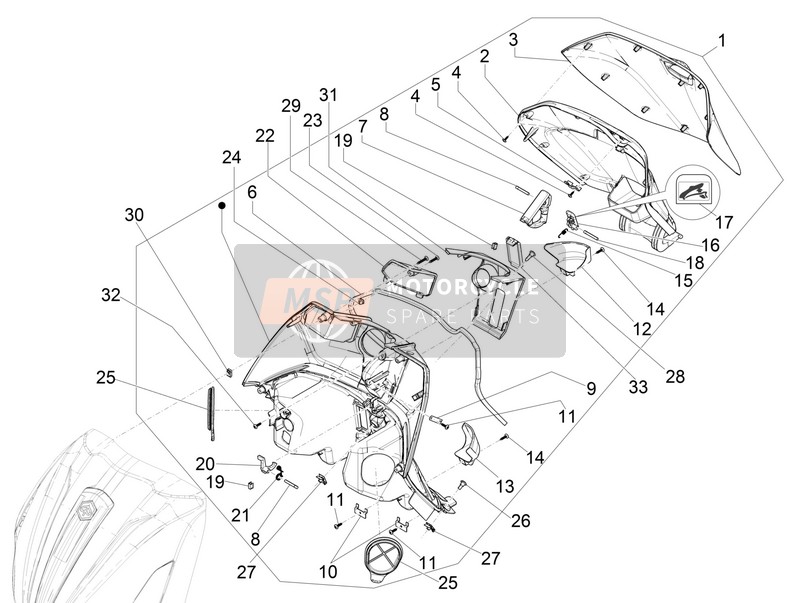 65749400RU, Capuchon Coffre Tablier, Piaggio, 0