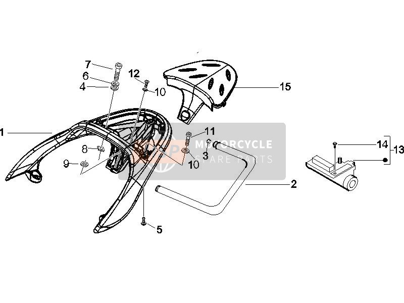 Piaggio Beverly 400 ie E3 2007 Portaequipajes trasero para un 2007 Piaggio Beverly 400 ie E3