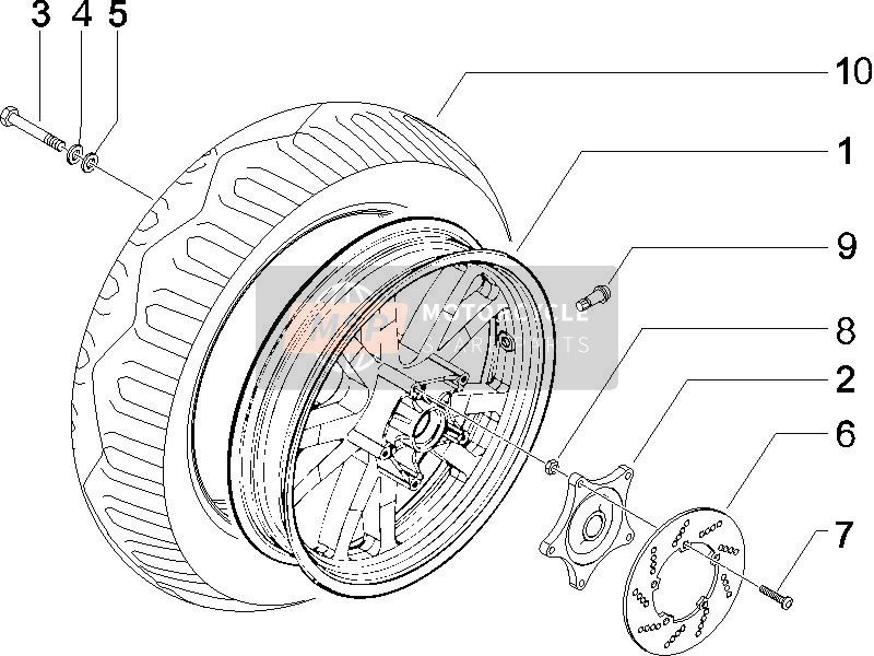 651301, Felge Hi. Grau, Piaggio, 0