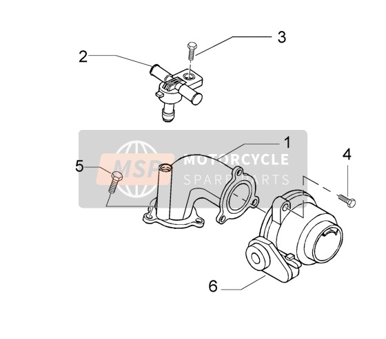 Piaggio Beverly 500 (2) 2005 Union Pipe-Throttle Body Injector for a 2005 Piaggio Beverly 500 (2)