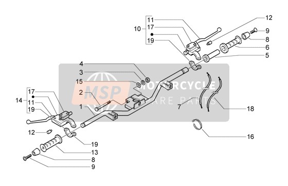 Piaggio Beverly 500 2006 Guidon-Maître Cylindres pour un 2006 Piaggio Beverly 500