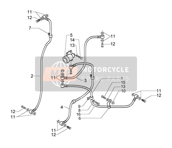 597639, Tuyau A Frein, Piaggio, 0