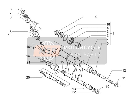 598279, Axe Lat.Chassis, Piaggio, 0