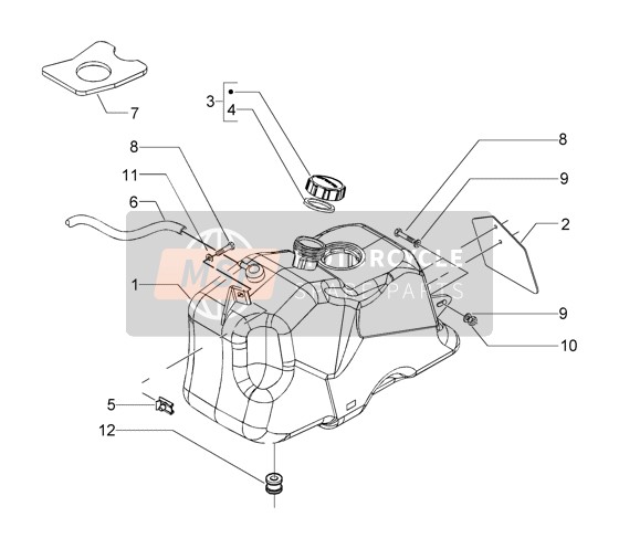 Piaggio Beverly 500 2006 Réservoir d'essence pour un 2006 Piaggio Beverly 500