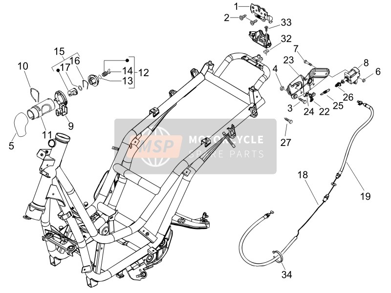 Piaggio Beverly 500 2006 Serrures pour un 2006 Piaggio Beverly 500