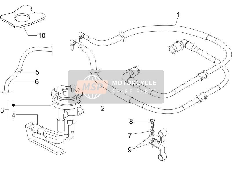 Piaggio Beverly 500 (2) 2005 Système d'alimentation 2 pour un 2005 Piaggio Beverly 500 (2)