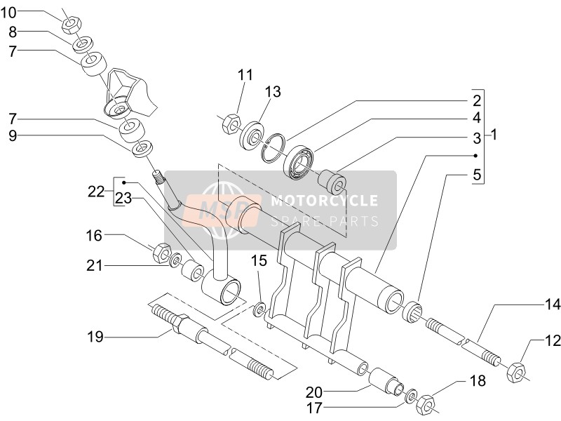 Piaggio Beverly 500 Cruiser E3 2009 Bras oscillant pour un 2009 Piaggio Beverly 500 Cruiser E3