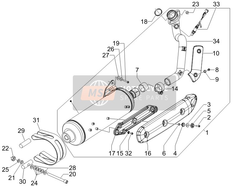 847103, Coude Echappement, Piaggio, 0