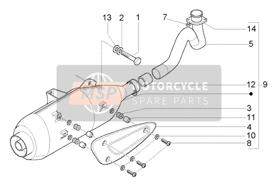 Piaggio BV 200 (U.S.A.) 2005 Silencer for a 2005 Piaggio BV 200 (U.S.A.)