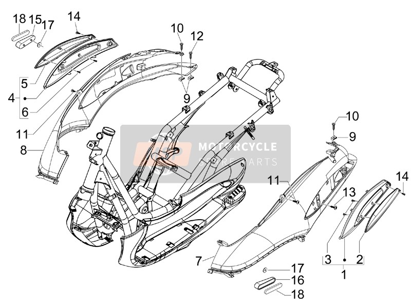 CM02460100ND, Flanc Ar G Brut, Piaggio, 2