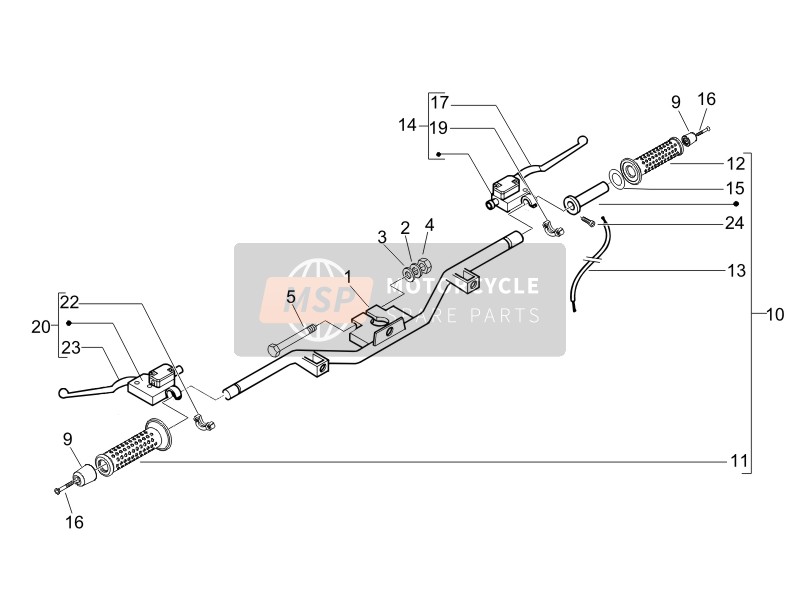 Piaggio BV 250 (USA) 2006 Handlebars - Master cil. for a 2006 Piaggio BV 250 (USA)