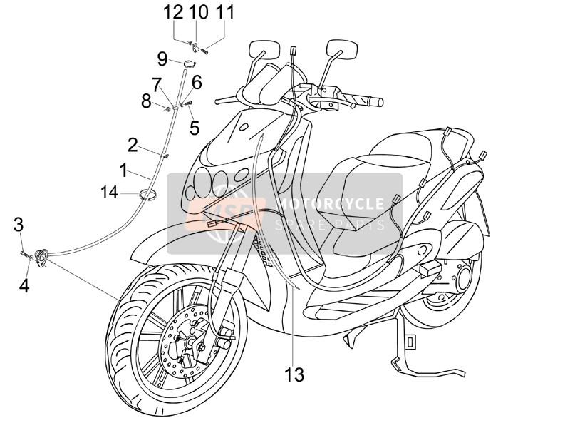 Piaggio BV 250 (USA) 2008 Les transmissions pour un 2008 Piaggio BV 250 (USA)