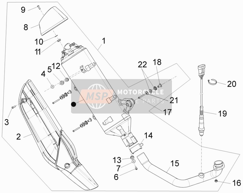 Piaggio BV 350 4T 4V ie E3 ABS (USA) 2015 Schalldämpfer für ein 2015 Piaggio BV 350 4T 4V ie E3 ABS (USA)