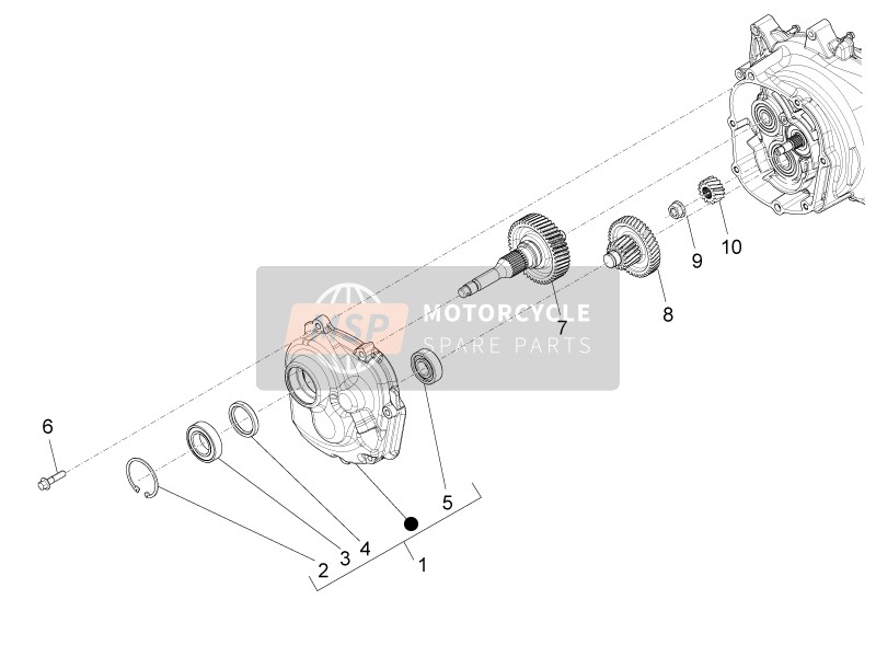 Piaggio BV 350 4T 4V ie E3 (USA-CA) 2013 Reduktionseinheit für ein 2013 Piaggio BV 350 4T 4V ie E3 (USA-CA)