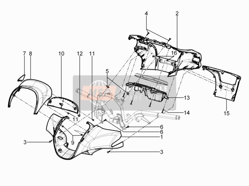 67450400RR, Front Handlebar Cover, Piaggio, 0