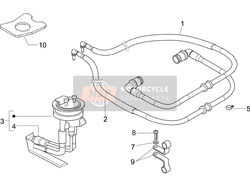 Piaggio BV 500 2005 Leveringssysteem voor een 2005 Piaggio BV 500