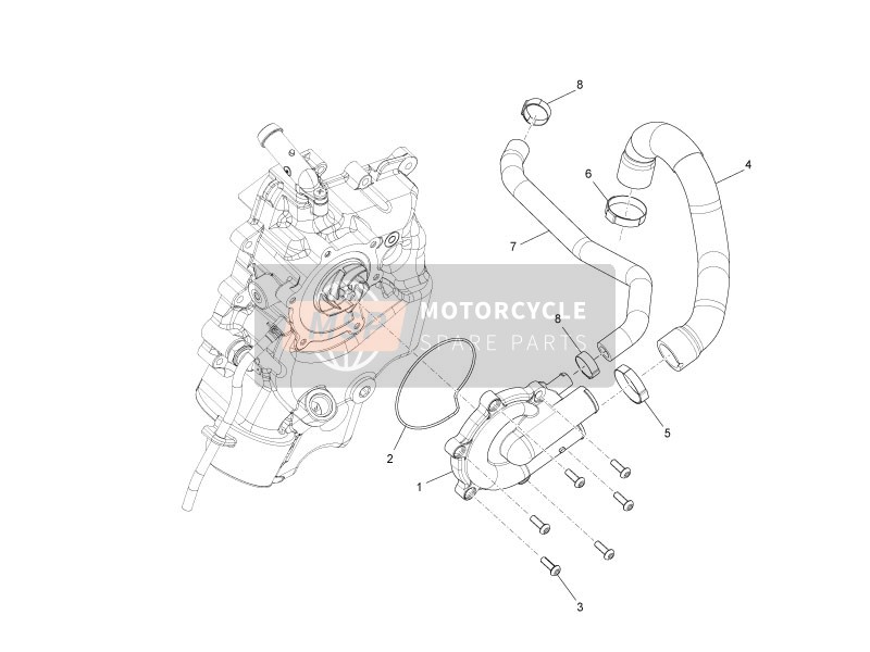 Piaggio BV 500 (USA) 2008 Pompe plus froide pour un 2008 Piaggio BV 500 (USA)