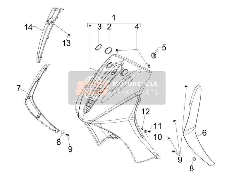 Piaggio BV 500 (USA) 2008 Front Shield for a 2008 Piaggio BV 500 (USA)