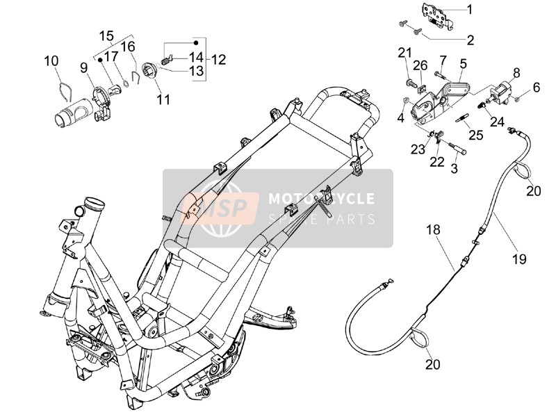 Piaggio BV 500 (USA) 2008 Serrures pour un 2008 Piaggio BV 500 (USA)