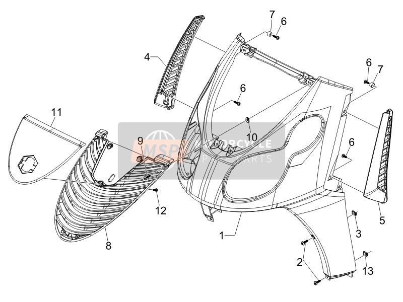 653249, Tablier Av Brut, Piaggio, 0