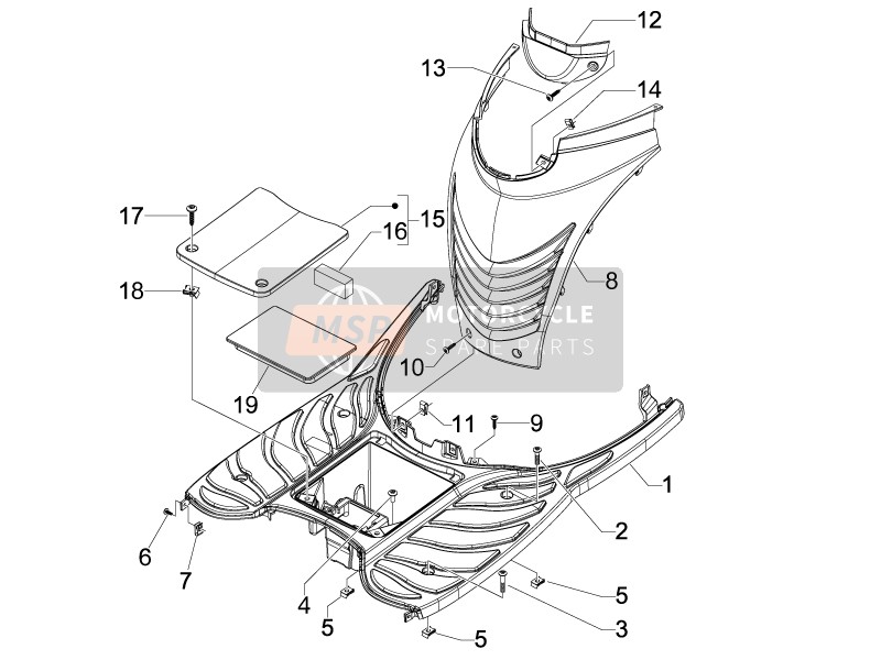 Couverture centrale - Repose-pieds