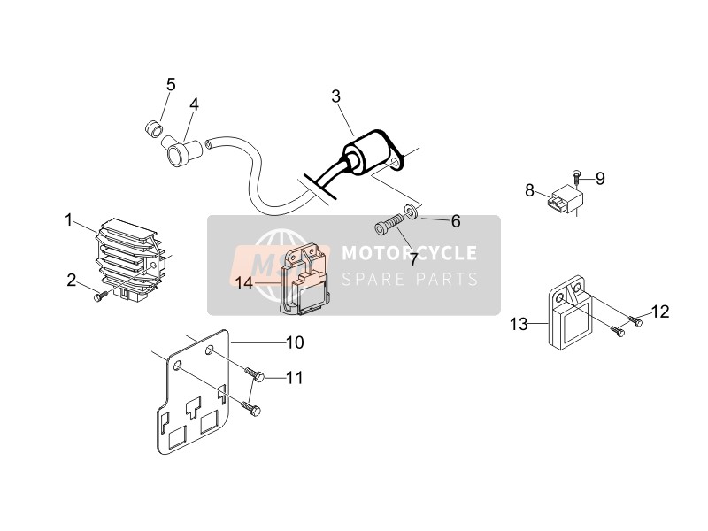 Piaggio Carnaby 125 4T E3 2010 Reguladores de voltaje - Unidades de control electrónico (ecu) - H.T. Bobina para un 2010 Piaggio Carnaby 125 4T E3