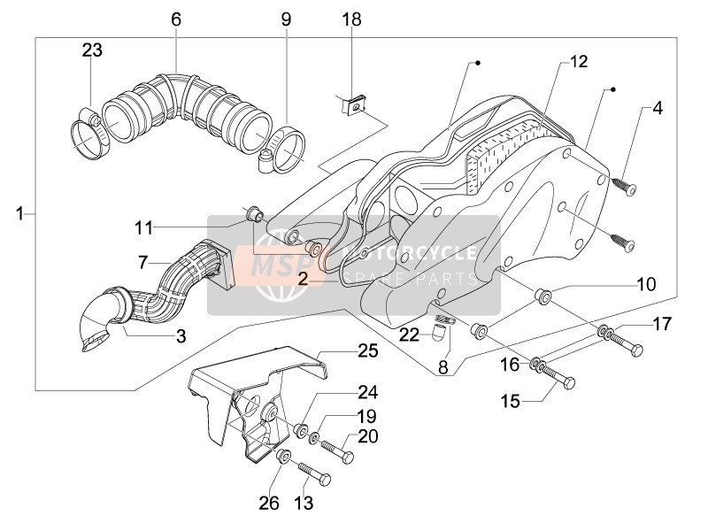 849658, Carburettor Flange, Piaggio, 3