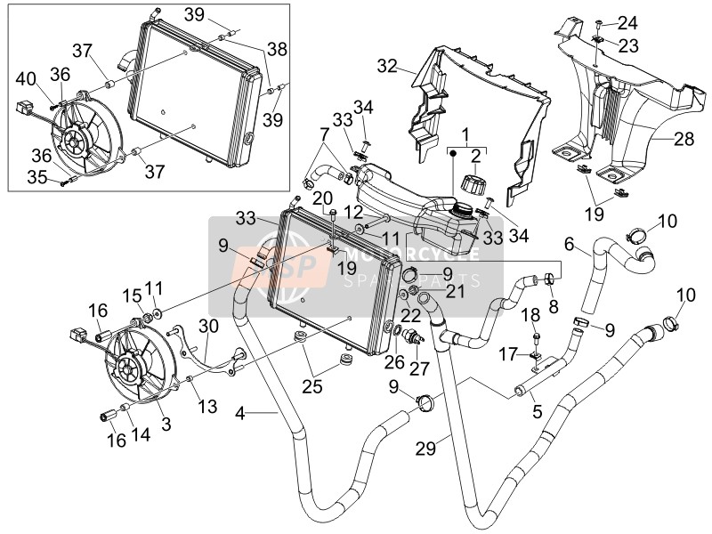 57344R, Verbindungsleitung KÜHLER-PUMP, Piaggio, 0