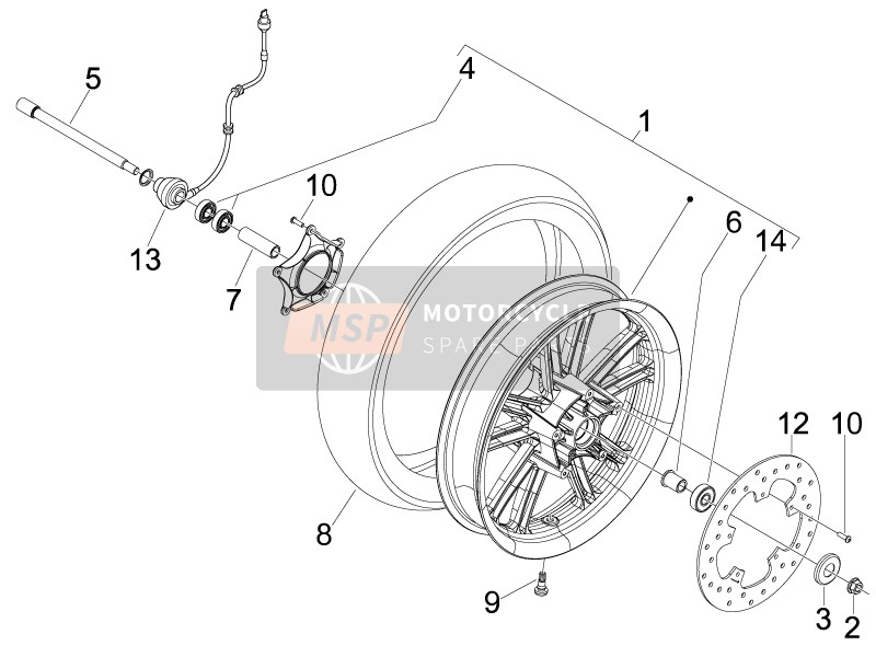 601988, Complete Spacer, Piaggio, 2