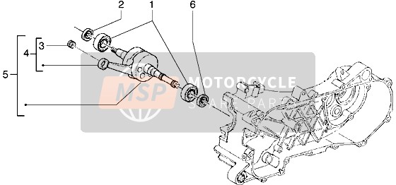 Piaggio Diesis 2004 Kurbelwelle für ein 2004 Piaggio Diesis