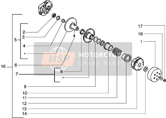 CM100109, Neben Riemenscheibe, Piaggio, 1