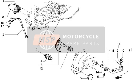 Piaggio Diesis 50 2001 Départ Moteur-Levier de démarrage pour un 2001 Piaggio Diesis 50