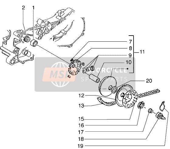 Piaggio Diesis 50 2003 Puleggia motrice per un 2003 Piaggio Diesis 50