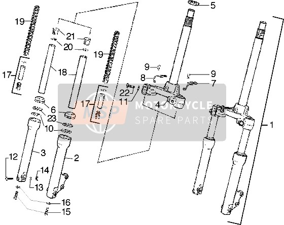 Piaggio Diesis 50 2002 Tenedor frontal para un 2002 Piaggio Diesis 50