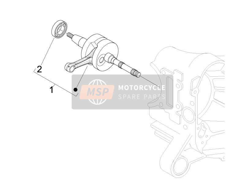 Piaggio Fly 100 4T 2008 Crankshaft for a 2008 Piaggio Fly 100 4T