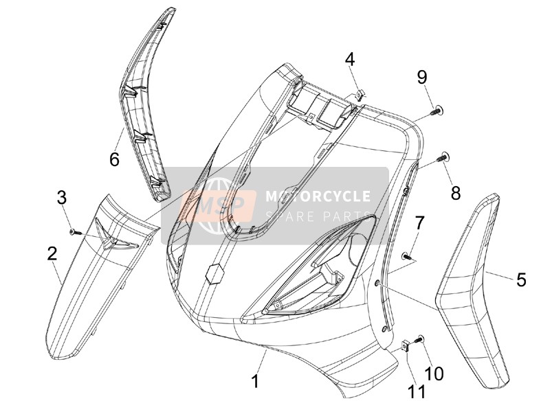 62198300DE, Stuurkolom Afdekking, Piaggio, 1