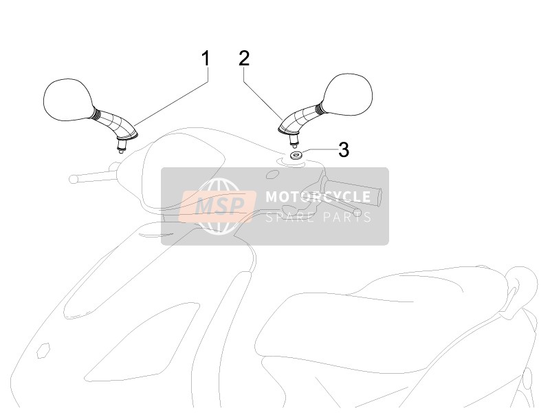 Piaggio Fly 100 4T 2008 Driving Mirror/s for a 2008 Piaggio Fly 100 4T