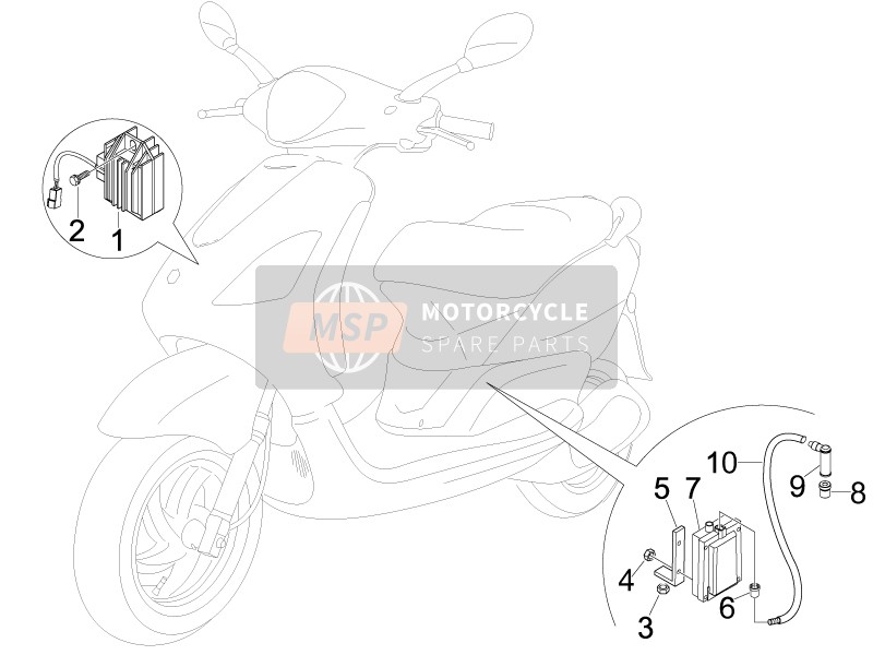 Piaggio Fly 100 4T 2008 Voltage Regulators - Electronic Control Units (ecu) - H.T. Coil for a 2008 Piaggio Fly 100 4T
