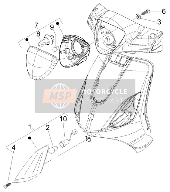 58258R, Headlamp, Assy, Piaggio, 0