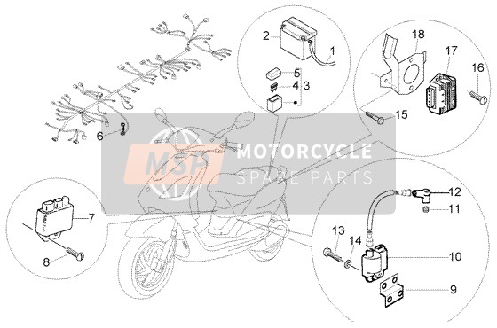 969348, Cappuccio Schermato Candela, Piaggio, 1