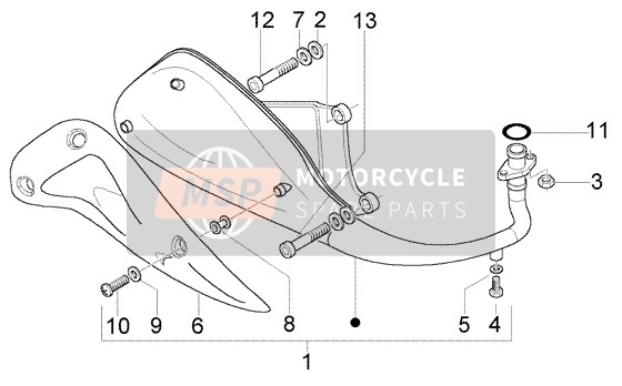 Piaggio Fly 125 4T 2004 Silenciador para un 2004 Piaggio Fly 125 4T