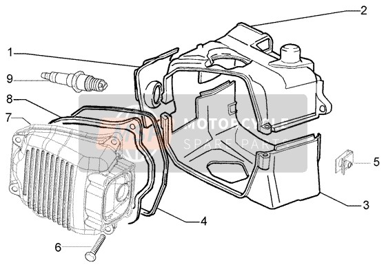 877140, Couvercle Culasse, Piaggio, 2