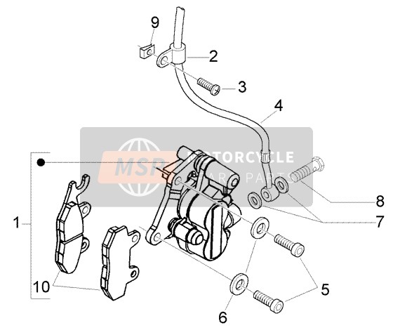 Piaggio Fly 125 4T 2005 Disc Brake Caliper for a 2005 Piaggio Fly 125 4T