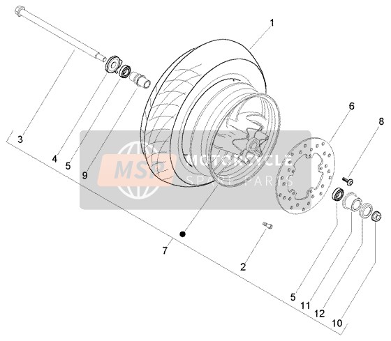 600301T, Front Wheel, Piaggio, 0