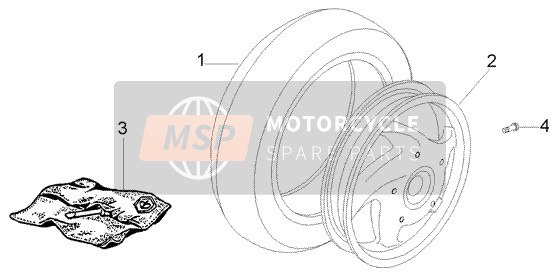 Piaggio Fly 125 4T (2) 2006 Rear Wheel for a 2006 Piaggio Fly 125 4T (2)