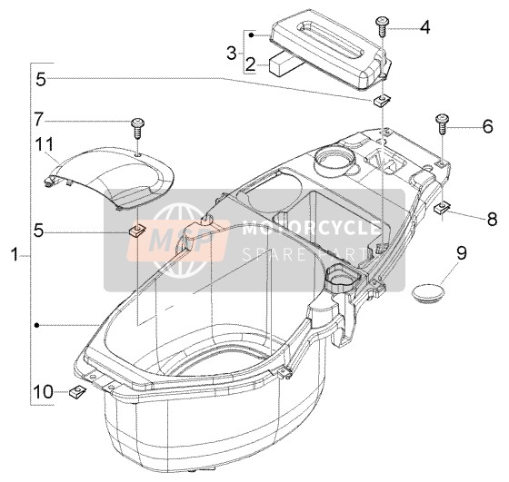 Piaggio Fly 125 4T 2004 Casco de caso para un 2004 Piaggio Fly 125 4T