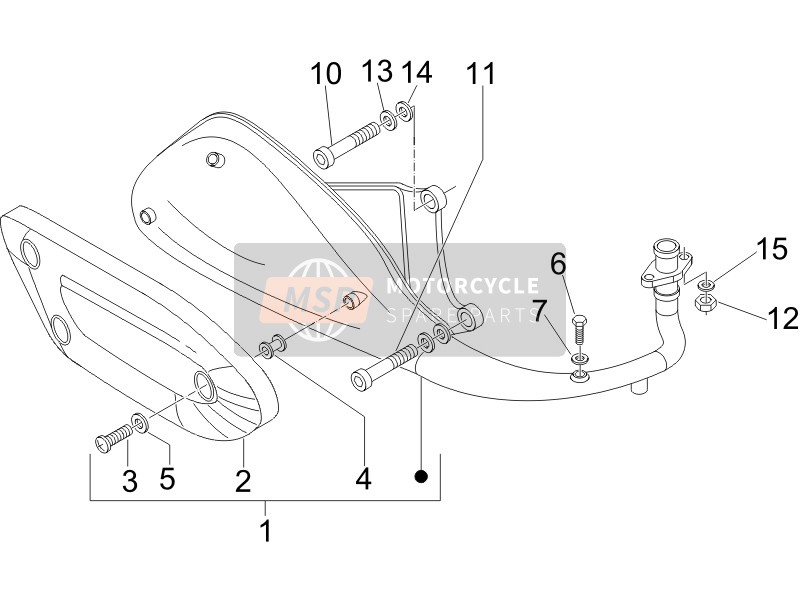 Piaggio Fly 125 4T 2007 Silencer for a 2007 Piaggio Fly 125 4T